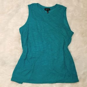 AB Studio teal stretch top sz L